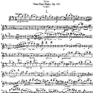 长笛曲谱 | 图露三首长笛简易重奏曲Op.103 Flute 1 NO.1 Tulou 图露