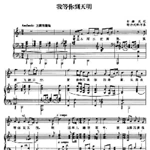 我等你到天明_美声唱法乐谱