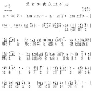 爱着你我永远不老_通俗唱法乐谱_词曲:邓永旺 王聚宝