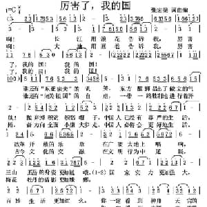 厉害了,我的国_通俗唱法乐谱_词曲:张宏梁 张宏梁
