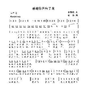 感谢你答应了我_歌曲简谱_词曲:孙朝成 谢伟