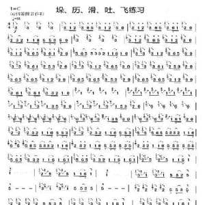 吐 滑 垛 花 飞指练习_歌曲简谱_词曲: 袁非凡