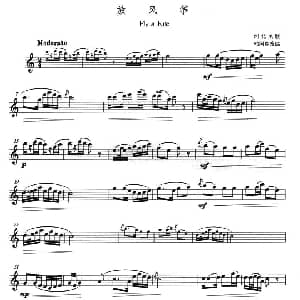 长笛曲谱 | 放风筝 韩国良 改编