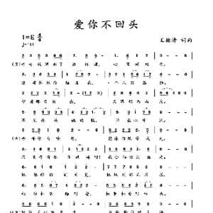 爱你不回头_歌曲简谱_词曲:王柏清 王柏清