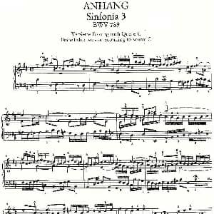 Sinfonia 3 BWV 789 钢琴谱