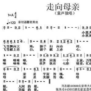 走向母亲_民歌简谱_词曲:刘志毅 张朱论