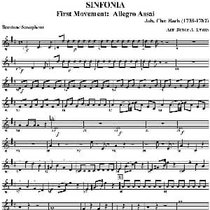 萨克斯谱 | SINFONIA First Movement Allegro Assai 四重奏 上低音萨克斯分谱