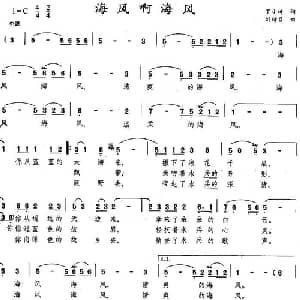 海风啊海风_美声唱法乐谱_词曲:丁小琦 刘诗召