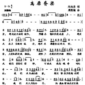 高原脊梁_儿歌乐谱_词曲:刘向东 周凯强