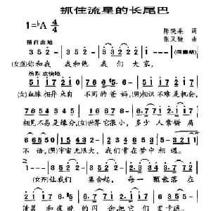 抓住流星的长尾巴_儿歌乐谱_词曲:陈晓莱 张又弛