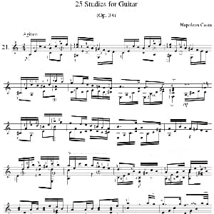Napoleon Coste 25 Studies,Op.38 吉他谱