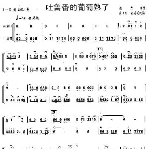 二胡谱 | 吐鲁番的葡萄熟了 二胡二重奏 张飞龙改编