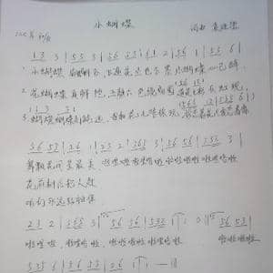 小蝴蝶_歌曲简谱_词曲:袁进德 袁进德