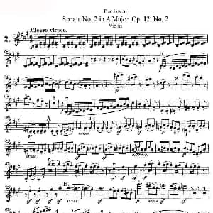 小提琴谱 | 贝多芬第二号小提琴奏鸣曲A大调op.12