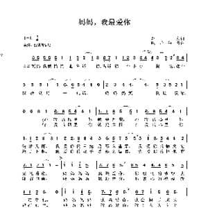 妈妈,我最爱你_歌谱投稿_词曲:李众 晓丹 独秀