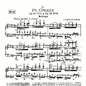 肖邦 练习曲 Fr.Chopin Op.10 No5 & Op.25 No9 钢琴谱 Godowsky改编