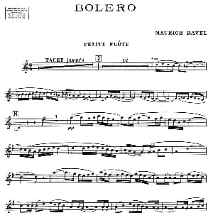 BOLERO 波莱罗 交响乐短笛分谱 拉威尔 Maurice Ravel