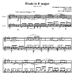 小提琴谱 | Etude in E major Op.10,No.3 小提琴吉它二重奏 Chopin 肖邦