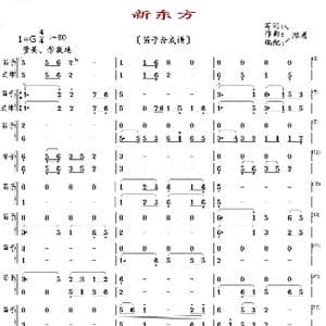 新东方_歌曲简谱_词曲:陈普 陈普