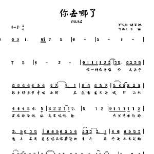 你去哪了_歌曲简谱_词曲:胡影渌 小笛