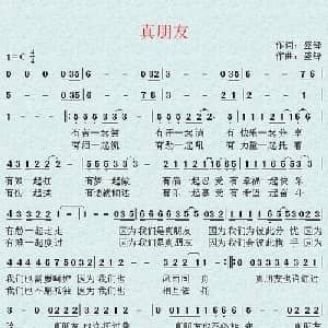 真朋友_通俗唱法乐谱_词曲:盛铎 盛铎