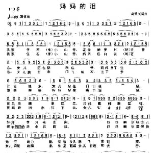 妈妈的泪_通俗唱法乐谱_词曲:龚登文 龚登文