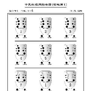 十孔埙通用指法图_歌曲简谱