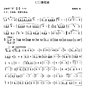 笛子谱 | 撒尼谣 胡结续