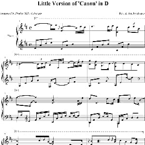 卡农随想曲 钢琴谱