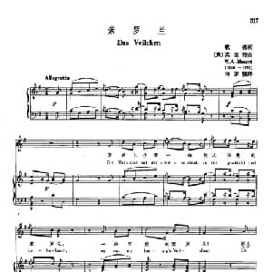 声乐教学曲库3 66紫罗兰 奥地利 _外国歌谱_词曲:歌德 莫差特