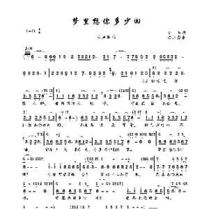 梦里想你多少回_歌曲简谱_词曲:心怡 陈永强
