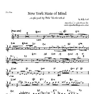 萨克斯谱 | New York Stateof Mind 中音萨克斯