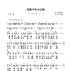 爱你今生不后悔_歌曲简谱_词曲:情之缘 情之缘