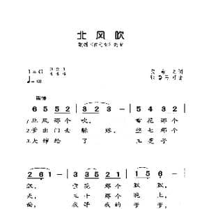 北风吹_歌曲简谱_词曲:贺敬之 张鲁 马可