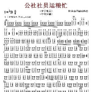 公社社员运粮忙_歌曲简谱_词曲:陆金山冯国泉
