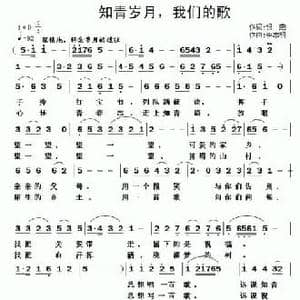 知青岁月,我们的歌_民歌简谱_词曲:银燕 李志明