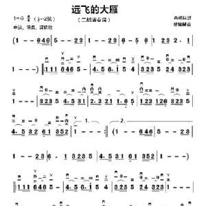 远飞的大雁_歌曲简谱_词曲: 西藏民歌