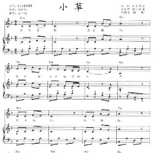电子琴谱 | 小草 弹唱谱 孙晓飞编配版 孙晓飞