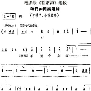 豫剧谱 | 咱们如同亲姐妹 电影版 朝阳沟 选段 李桂兰 小董独唱