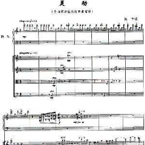 扬琴谱 | 灵动 扬琴与弦乐四重奏 杨青