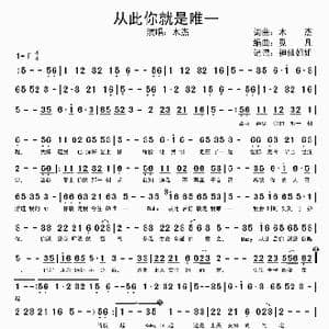 从此你就是唯一_歌谱投稿_词曲:木杰 木杰