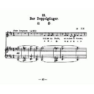 天鹅之歌 13 幻影_外国歌谱_词曲:海涅 舒伯特