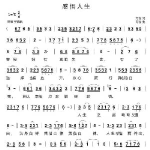 感悟人生_通俗唱法乐谱_词曲:海翁 海翁