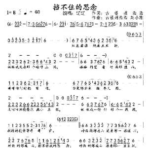 挡不住的思念 辽辽 _歌曲简谱_词曲:古银州浩浩 古银州浩浩 刘小刚