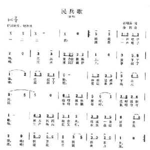 民兵歌_民歌简谱_词曲:胡绍芬 金西