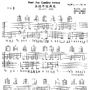 永远不说再见 吉他谱 零点乐队 零点乐队 零点乐队