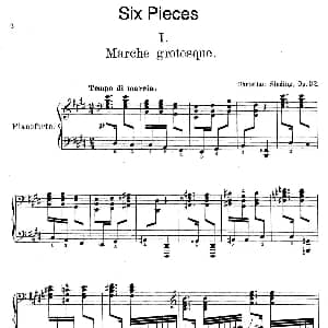 Six Pieces Op.32 钢琴谱 克里斯蒂安 辛丁 Christian Sinding