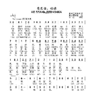 莫悲伤,姑娘Не плачь девчонка_外国歌谱_词曲:В.哈里托诺夫 В.沙英斯基