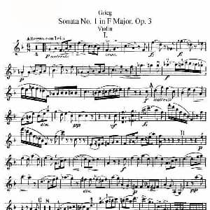 小提琴谱 | 格里格F大调奏鸣曲 op.3 第一小提琴分谱