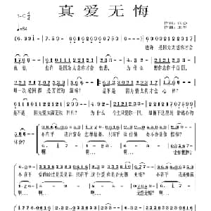 真爱无悔_通俗唱法乐谱_词曲:词心 王军